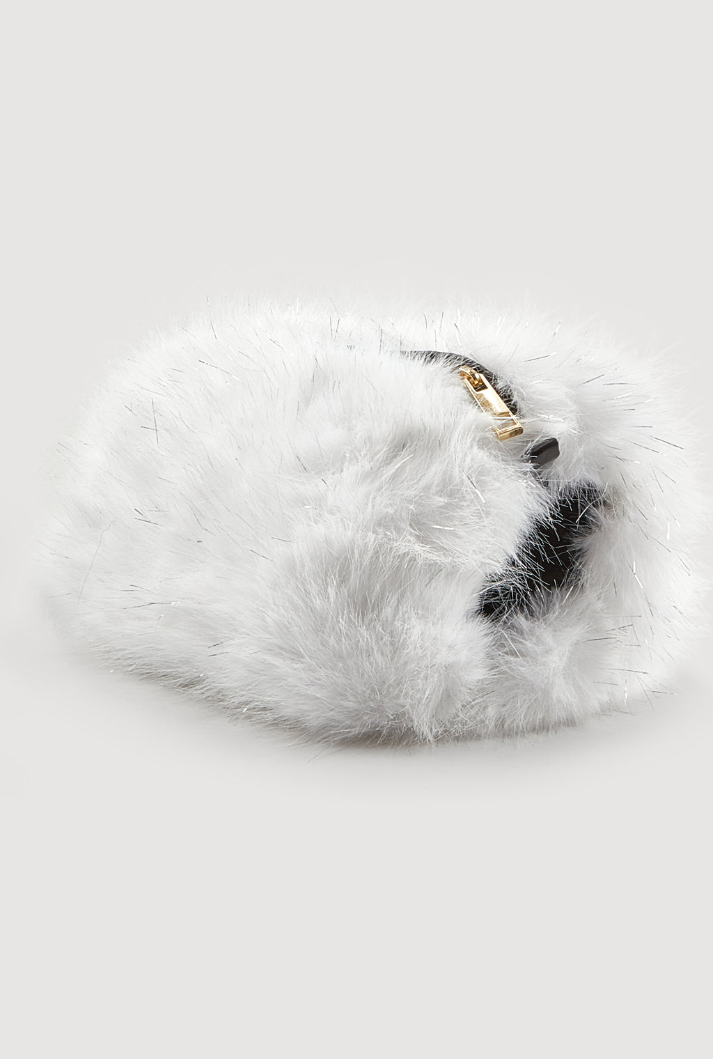 Lurex Faux Fur Convertible Muffler Clutch Bag