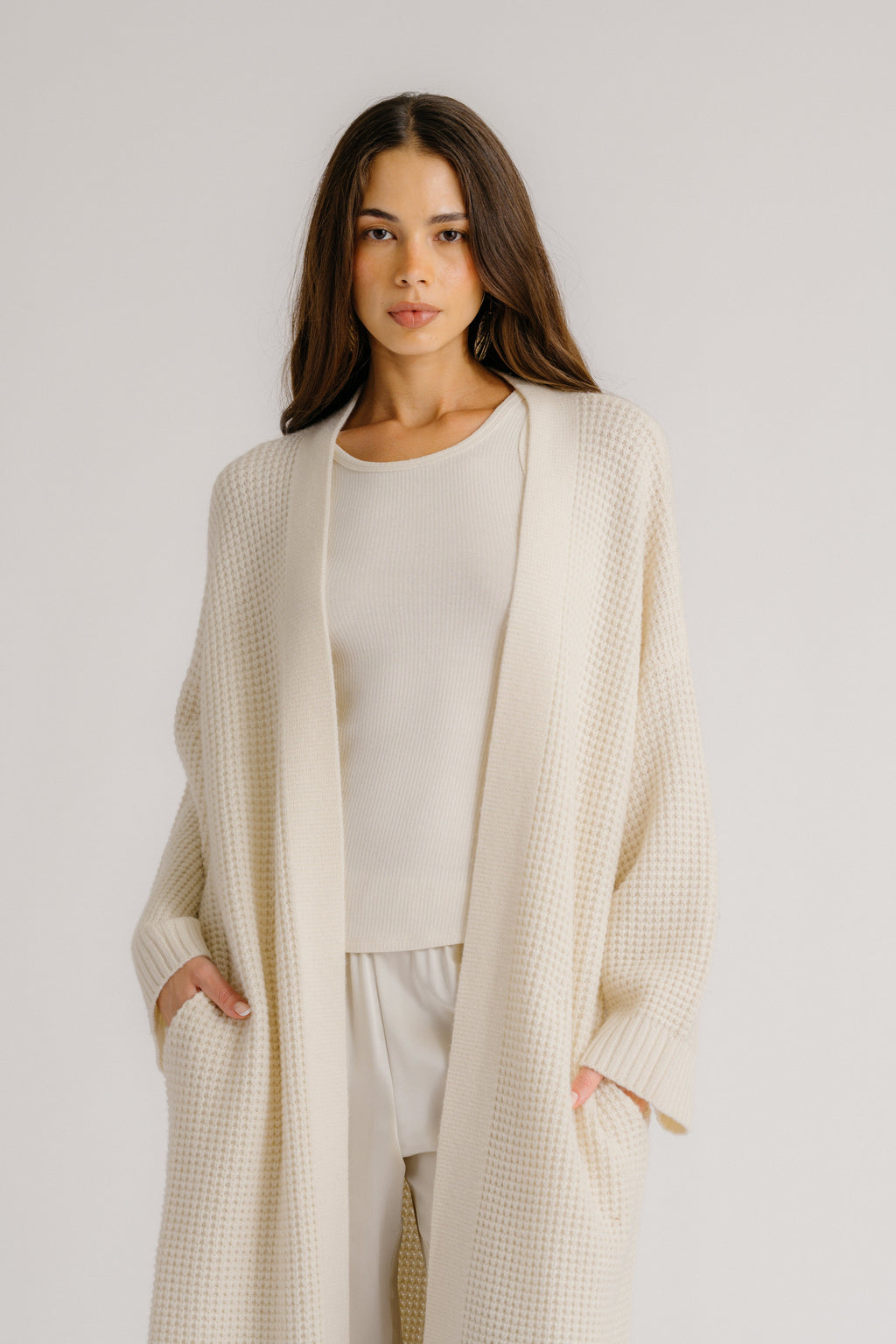 CEDAR SLOUCHY CASHMERE DUSTER | GARDENIA